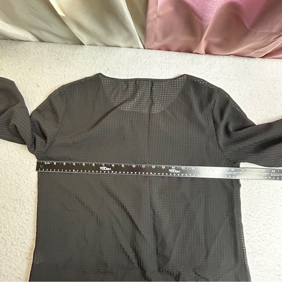 J. Crew Black Gold Button Semi-Sheer Long Puff Sleeves Top Size Medium (808) - Picture 11 of 15